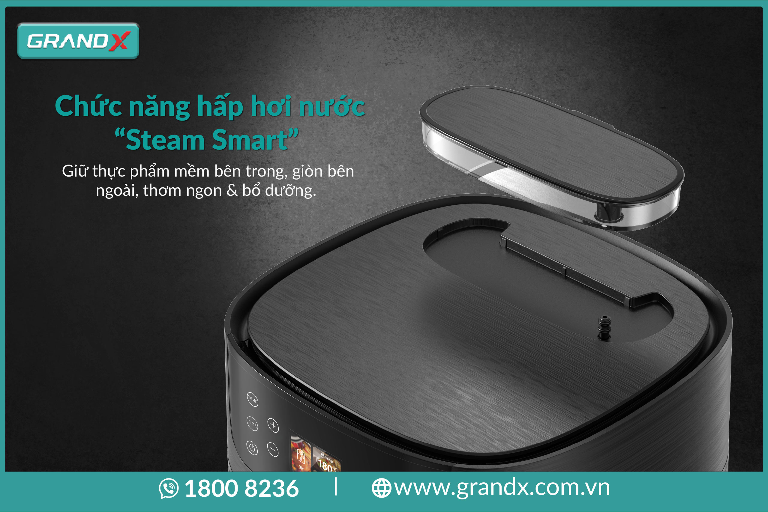 Nhờ chức năng Steam Smart, đồ ăn luôn tươi ngon, giữ trọn dưỡng chất.
