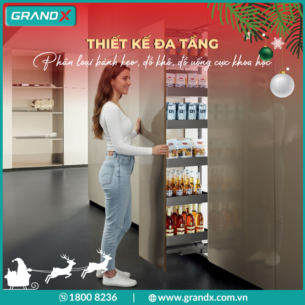 Tủ đồ khô GrandX không chỉ là sản phẩm nội thất của nhà bếp mà còn là người bạn giúp lưu trữ cả thế giới cho mọi căn bếp hiện đại.